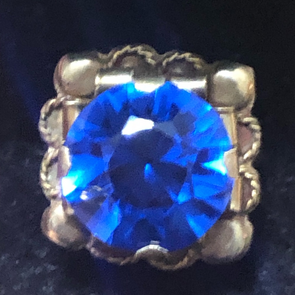 Vintage Blue Spinel Sterling Silver Ring